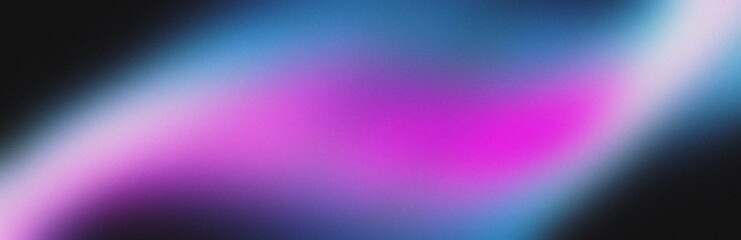 Dark blue purple glowing grainy gradient background black noise texture poster header banner design.Modern horizontal design for mobile app.