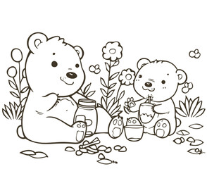 Enjoyable Bear Coloring Pages for Kids