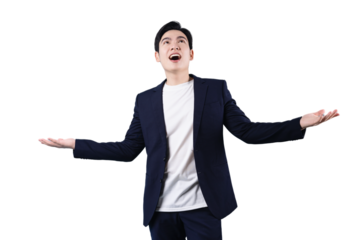 Asian businessman, wearing suit