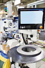 Automatic edgebander machine on factory