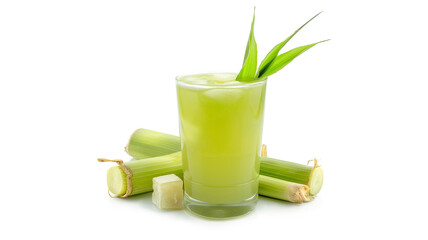 Sugarcane Juice isolated on a transparent background