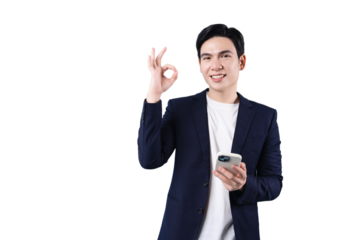 Asian businessman, wearing suit