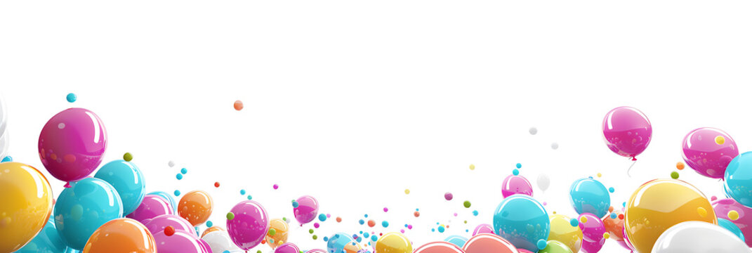 Balloon, panoramic wallpaper bottom border, the bright beauty on happy and joyful occasions