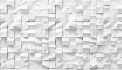 3D textured white geometric cube pattern wallpaper, depicting an array of cubic shapes