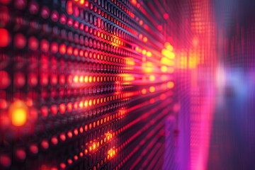 Fototapeta premium A wall with multiple colorful lights
