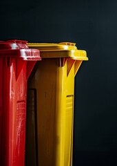 Separating baskets placed next to each other on a black background.