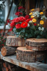 Floral Wood Decorative Styler Generative AI