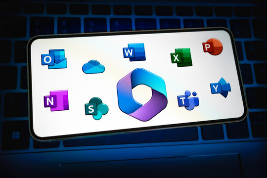 Microsoft office 365 software displayed on mobile device