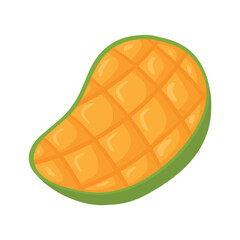 Sliced Mango Fruit Cartoon Element Vector Illustration