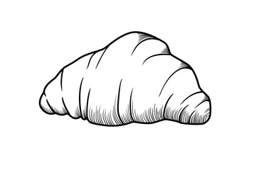 Vector hand drawn croissant bakery. croissant hand drawing retro style