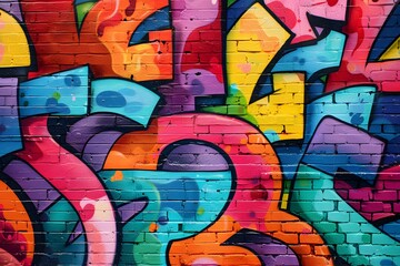 Colorful wall graffiti in high definition