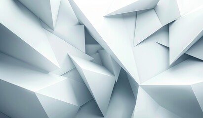 This image showcases a monochrome white polygonal background for a sleek and sophisticated abstract design