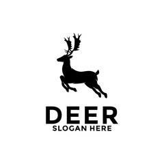 Deer Jump Logo vector template isolated on white background