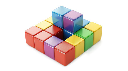 Fototapeta premium The Tetris Block Part isolated on a transparent background