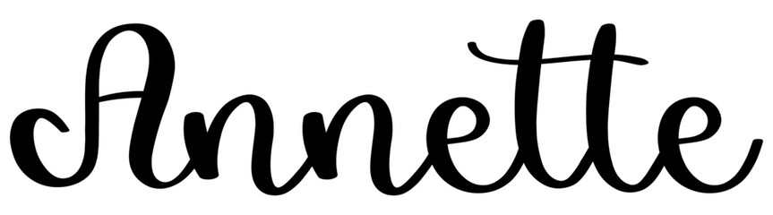 Annette - black color - name written - ideal for websites, presentations, greetings, banners, cards, t-shirt, sweatshirt, prints, cricut, silhouette, sublimation, tag - obrazy, fototapety, plakaty