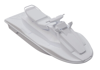 Jet Ski White 3D rendering isolated with transparent background