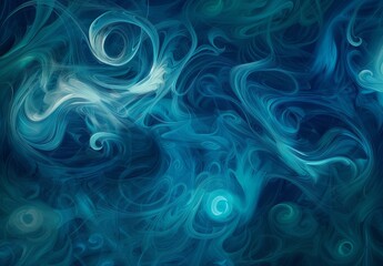 A mesmerizing image of blue abstract swirls, resembling smoke or liquid in a dynamic and fluid arrangement