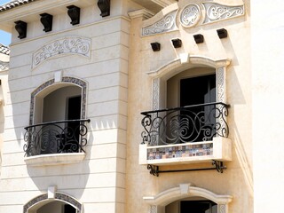 facade of the house in the town of Riyadh, Saudi Arabia