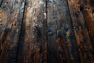 Fototapeta premium A close up of a wooden floor with a lot of scratches