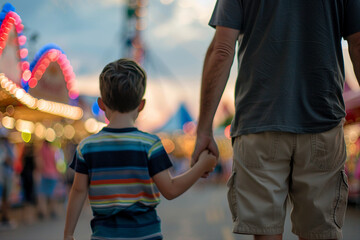 Obraz premium Summer festival fair outdoor person on weekend event made with generative AI