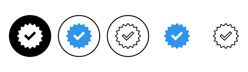 verified icon set. verification check mark. approved icon