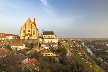 Church of Saint Nicholas in Znojmo town at sunset. The South Moravian Region in Czech Republic, Europe.