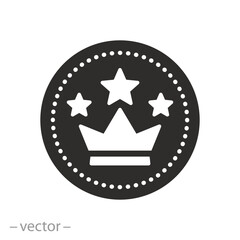 superior top icon, vip superiority, premium quality label, flat symbol on white background - vector illustration