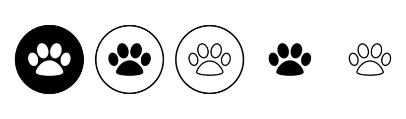 Paw icon set. paw print icon vector. dog or cat paw