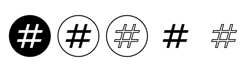 Hashtag icon set. hashtag symbol