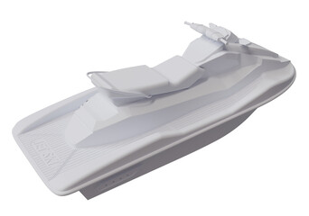 Jet Ski White 3D rendering isolated with transparent background