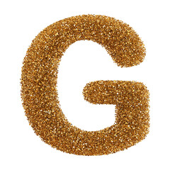 Golden Glitter 3d Font Uppercase . Gold Glitter Letter G