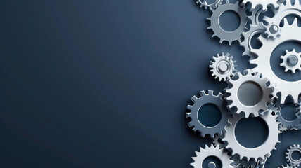 Abstract techno gear background with geometric colorful gear wheels. Space for gear text. Vector gears modern mechanism industrial . Technology gears