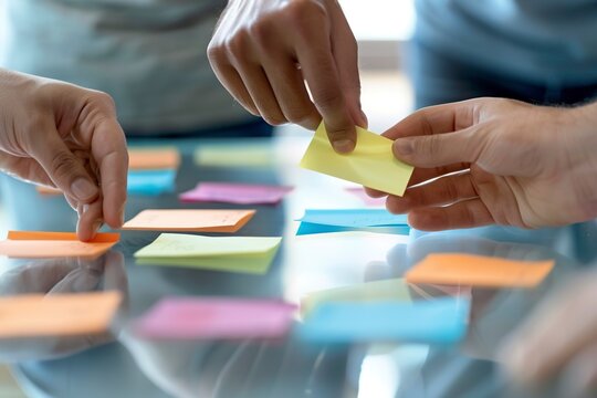 Team Collaborating With Sticky Notes