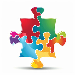 Obraz premium A color puzzle as a symbol of the Day of spreading information about autism. A symbol of autism. Vector illustration.