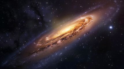 Fototapeta premium Cosmic Splendor: Spectacular Galaxy Desktop Wallpaper. Generative AI