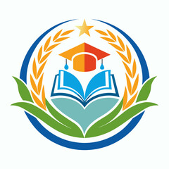  Educational logo icon vector illustration.


