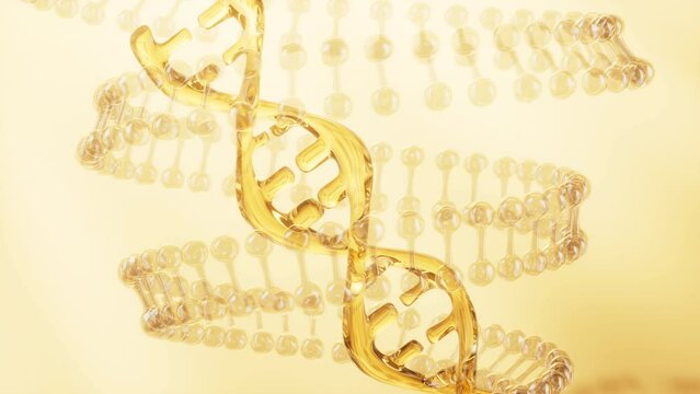 DNA and molecules, skincare and biomedical concept, 3d rendering.