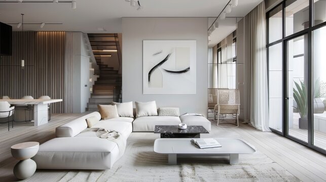 Clean lines and neutral tones in modern decor