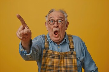 Old Man With Glasses Making Funny Face