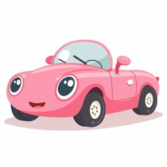 A cartoon car with a big smile on its face