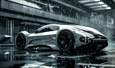 Obraz premium A technological sense of car glass poster design, Generative AI