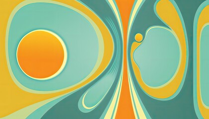 Retro abstract background in 70s style