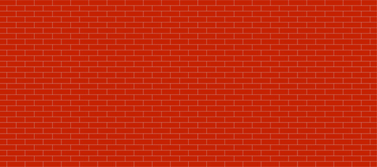 Brick wall. Simple geometric seamless pattern. Textured background. Red brick wall. Vector seamless realistic background