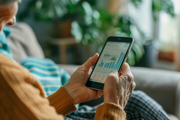 Woman Sitting on Couch Looking at Cell Phone