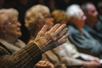 Group of People Gesturing With Hands Up