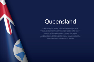 3d flag Queensland, region of Australia