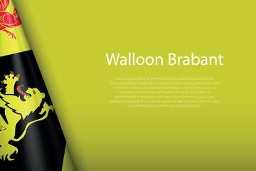 3d flag Walloon Brabant, province of Belgium