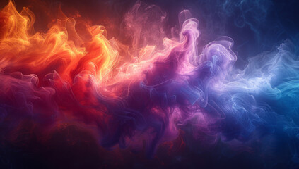 Mesmerizing Smoke-Like Swirls in Rainbow Colors on Bright Backgrounds