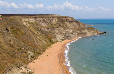 View of the sandy beach and steppe
