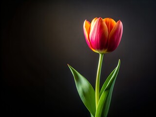 Close-Up of a Red and Orange Tulip